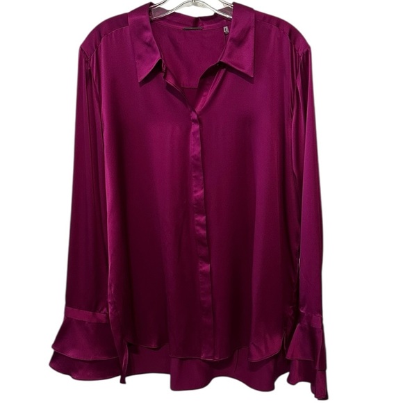 NWT Elie Tahari Fuchsia Silk Top Shirt - Picture 5 of 12